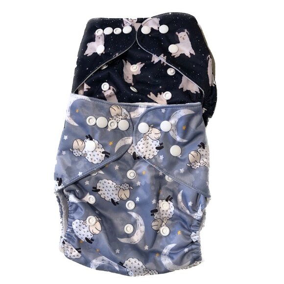 LangSprit Diaper Covers Diapers Dark Blue and Grey Multiple Adjustments - Picture 2 of 6